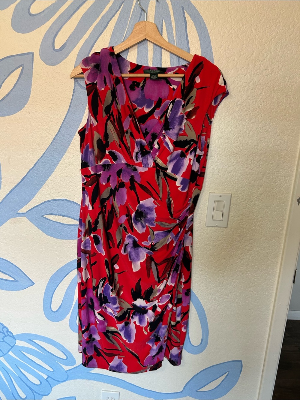 Lauren Ralph Lauren Floral Ruched Faux-Wrap Sheath Dress